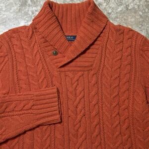 Polo Ralph Lauren Sweater Mens XL Merino Wool Angora Rabbit Hair Shawl Collar